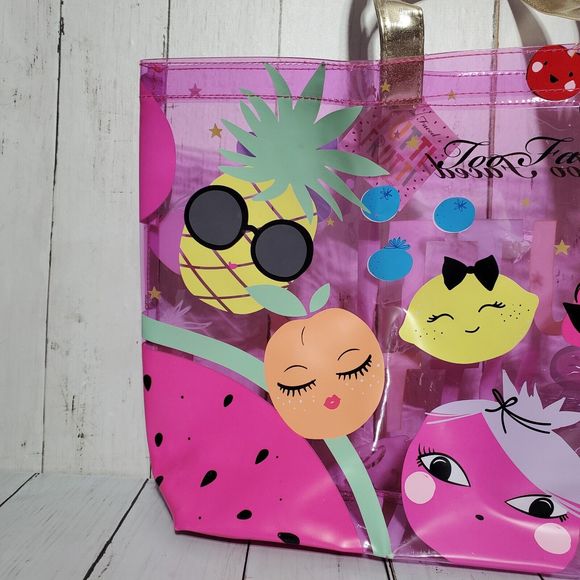 Too Faced Tutti Frutti Collection Tote Bag Limited Edition Clear Vinyl Tote Bag - Picture 8 of 15